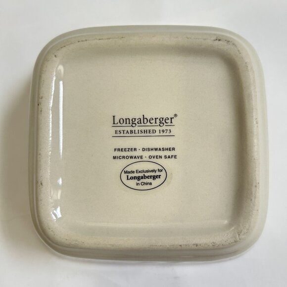 Longaberger Christmas Nature's Garland Small Square Pottery Bowl holiday party - Picture 4 of 9